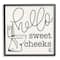 Stupell Industries Toilet Hello Sweet Cheeks Black and White Curly Script Cursive Typography Framed Wall Art